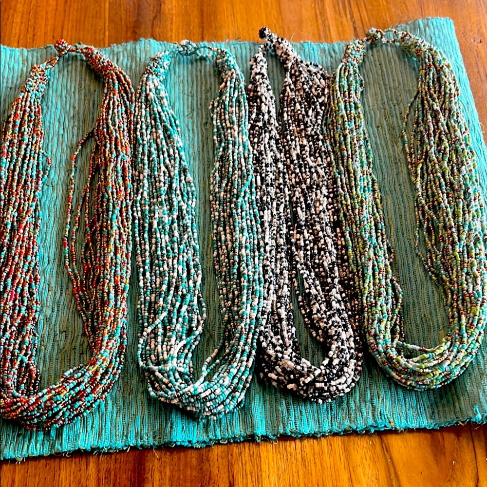 4 Multicolor Beaded Necklaces